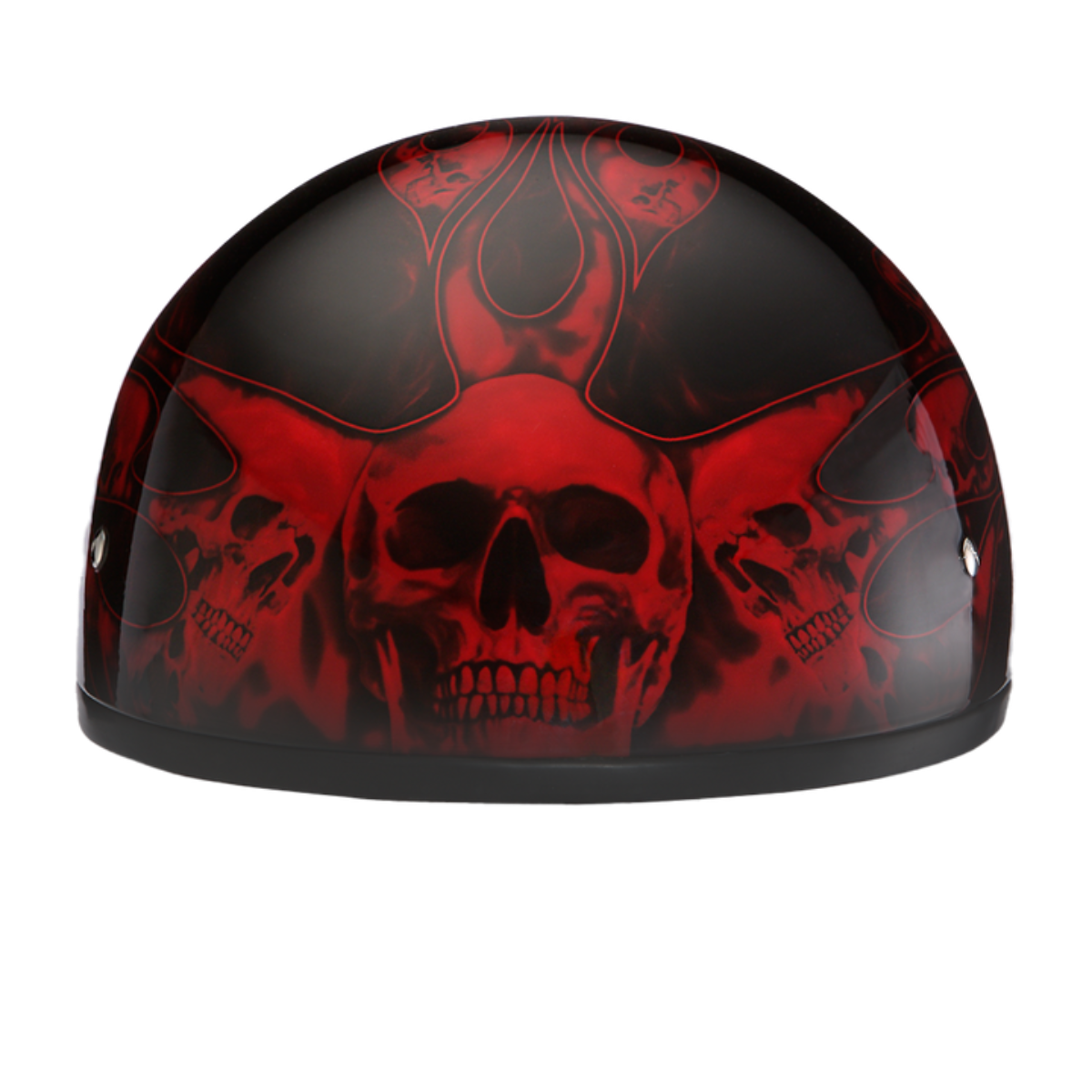 Daytona D.O.T Skull Cap - w/Skull Red Flame Helmet