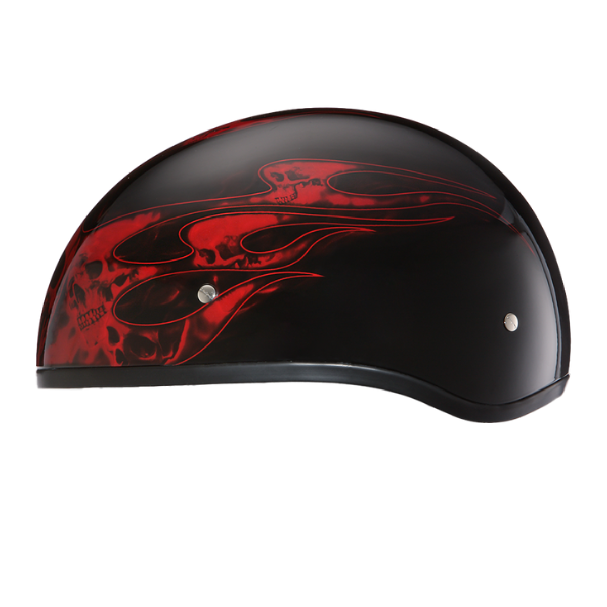 Daytona D.O.T Skull Cap - w/Skull Red Flame Helmet