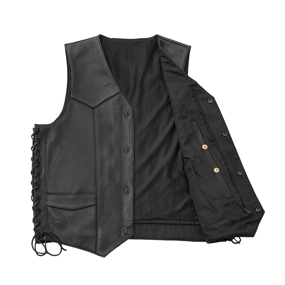 Deadwood Men's Motorcycle Western Style Leather Vest Men's Western Vest Vests