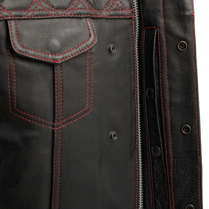 Downside Men's Motorcycle Leather Vest Men's Leather Vest Vests
