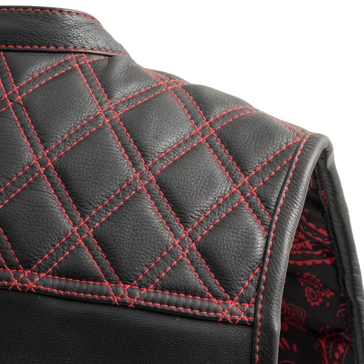 Downside Men's Motorcycle Leather Vest Men's Leather Vest Vests