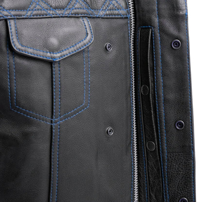 Downside Men's Motorcycle Leather Vest Men's Leather Vest Vests