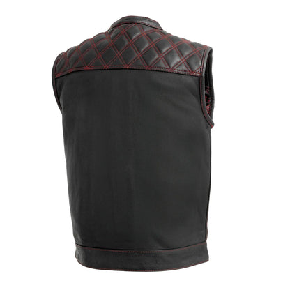 Downside Men's Motorcycle Leather Vest Men's Leather Vest Vests