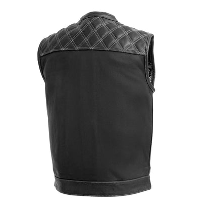 Downside Men's Motorcycle Leather Vest Men's Leather Vest Vests