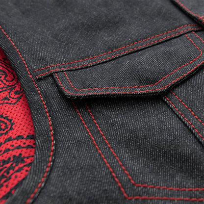 Ember Men's Motorcycle Denim Vest Men's Denim Vest Vests