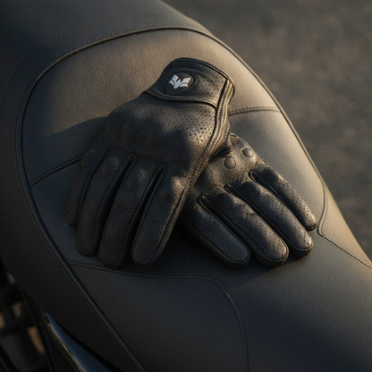 Motorcycle gloves on a seat