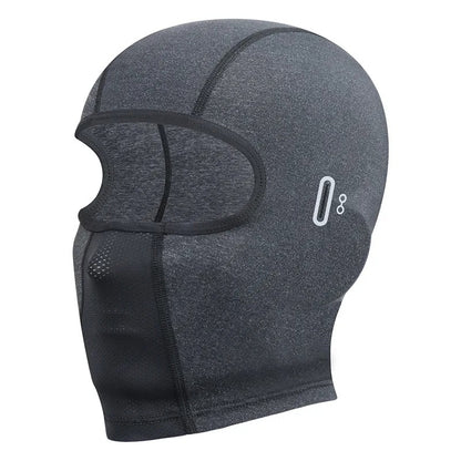 gray and black summer balaclava back view