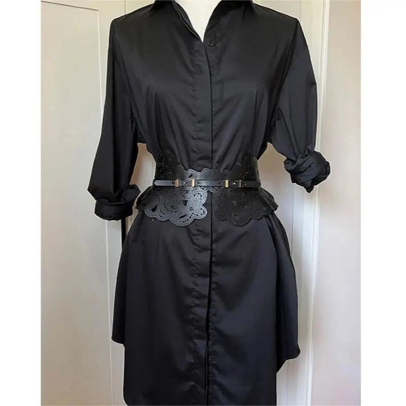 Wide Leather Corset Belt for Women | Gothic Waist Cinch Belt
