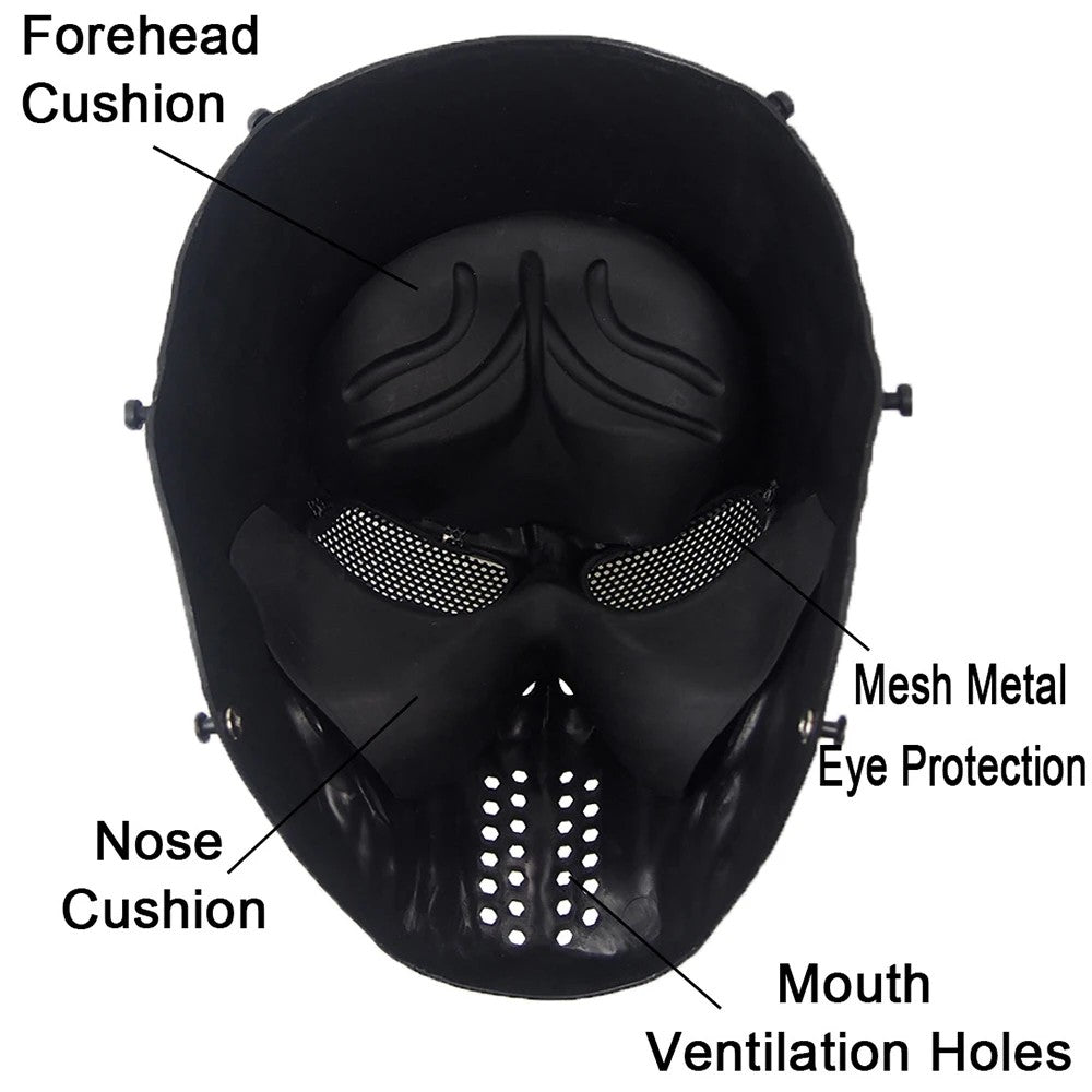 Mask features - forehead cushion, mesh eyes, ventilation