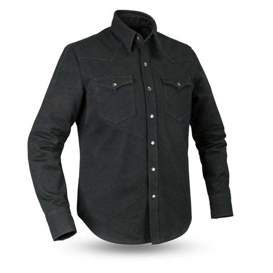 Forsyth Men's Motorcycle Canvas Shirt Canvas Shirt First Manufacturing Company Black S
