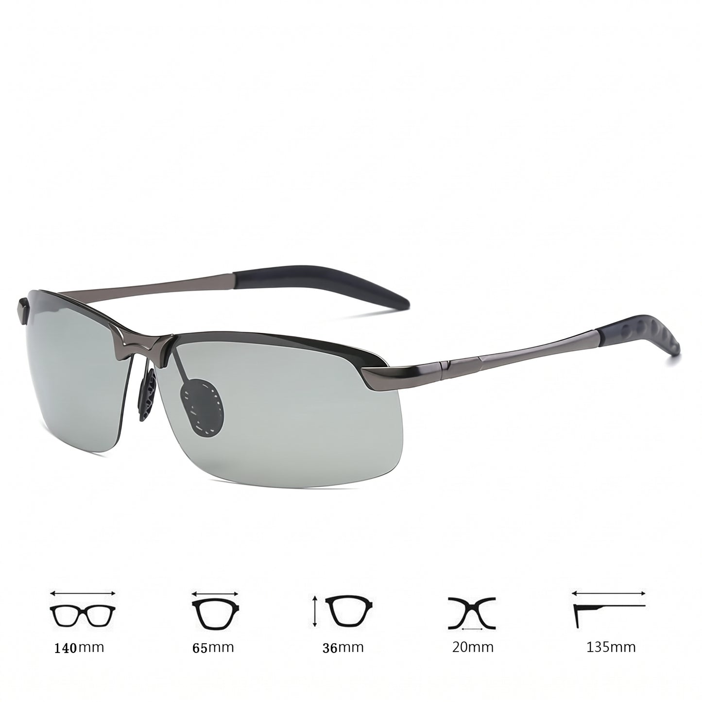 Motorcycle Accessory - Men Photochromic Polarized Sunglasses Driving F