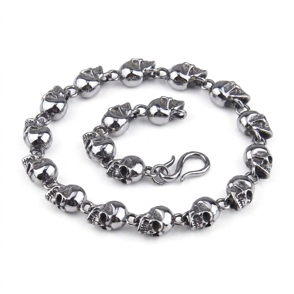 Stainless Steel Biker Ring - Polishing Vampire Skull Ring Men Womens s