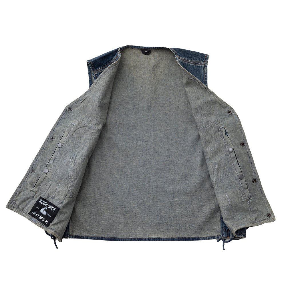 Gambler Men's Motorcycle Denim Vest Men's Denim Vest Vests