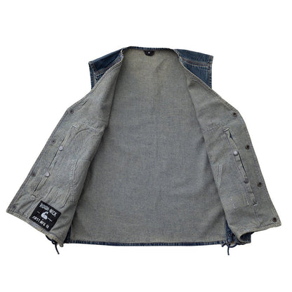 Gambler Men's Motorcycle Denim Vest Men's Denim Vest Vests