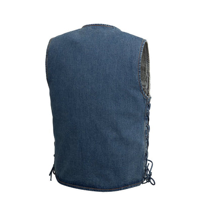 Gambler Men's Motorcycle Denim Vest Men's Denim Vest Vests