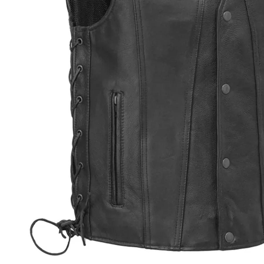 Gambler Men's Motorcycle Leather Vest Men's Leather Vest Vests