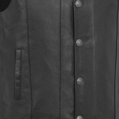 Gun Runner Men's Motorcycle Western Style Leather Vest Men's Leather Vest Vests