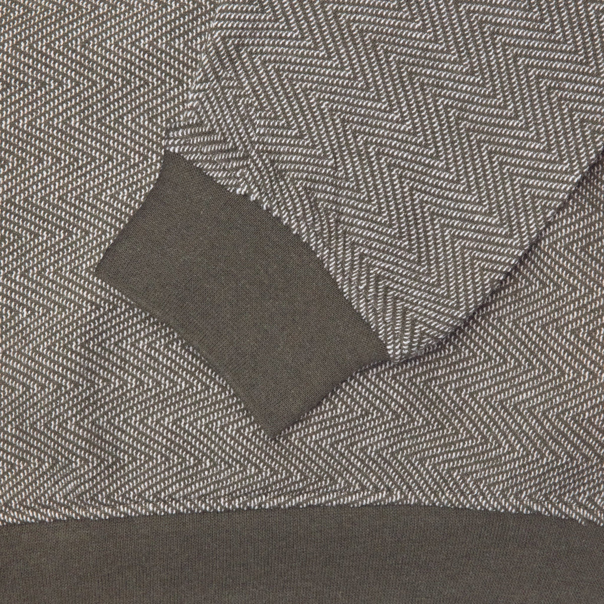 Unisex Forest Green Herringbone Pull Over