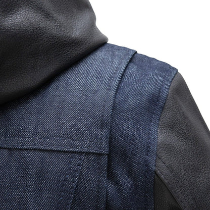 Holli - Motorcycle Denim/Leather Jacket Women's Leather Jacket Jackets