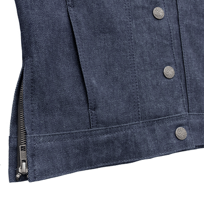 Holli - Motorcycle Denim/Leather Jacket Women's Leather Jacket Jackets
