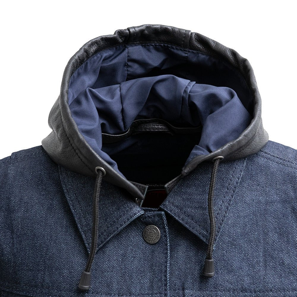Holli - Motorcycle Denim/Leather Jacket Women's Leather Jacket Jackets