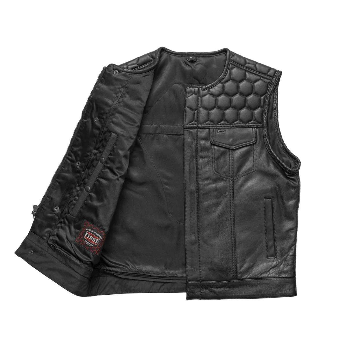 Hornet Men's Club Style Leather Vest Men's Leather Vest Vests