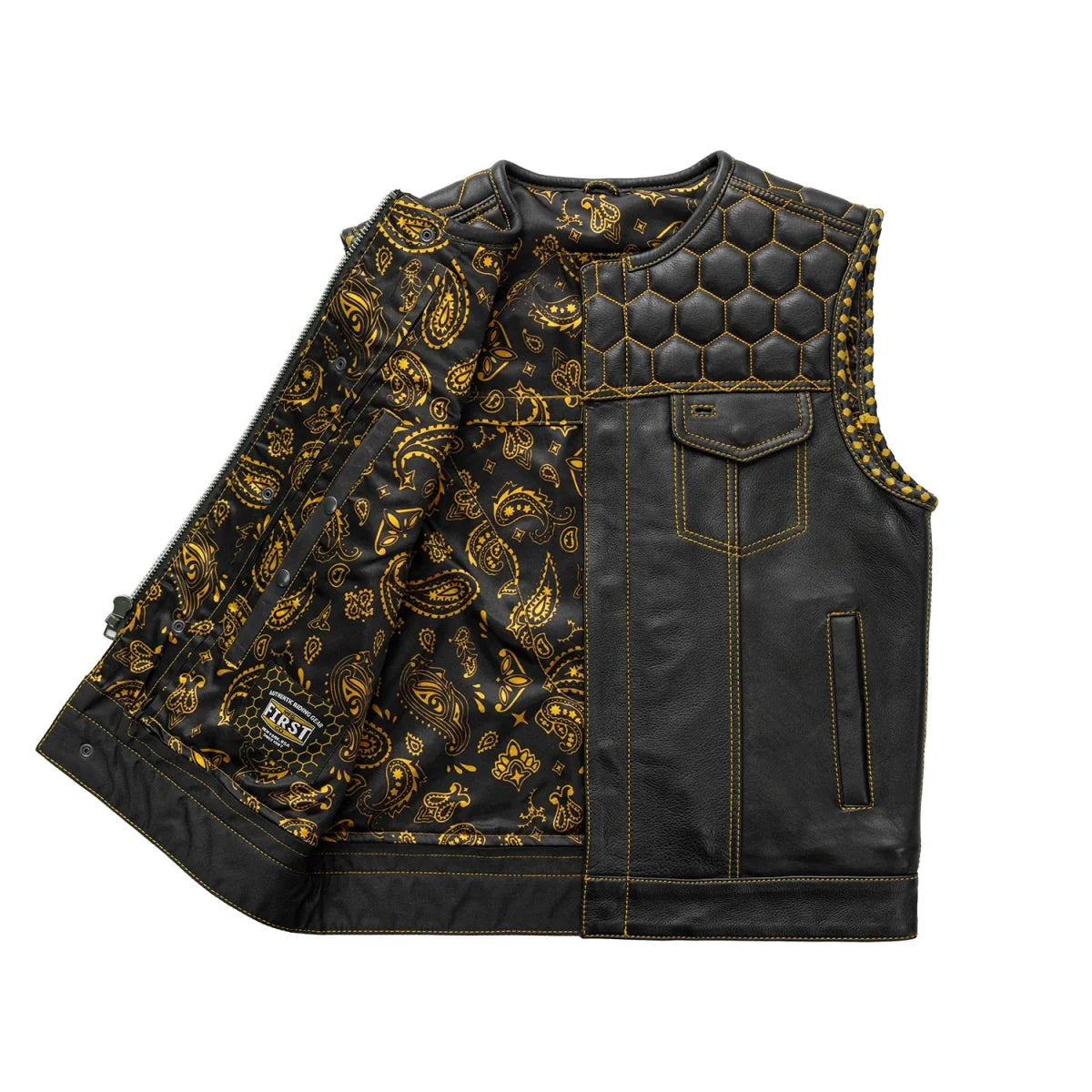 Hornet Men's Club Style Leather Vest Men's Leather Vest Vests