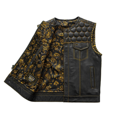 Hornet Men's Club Style Leather Vest Men's Leather Vest Vests