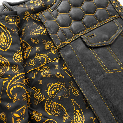 Hornet Men's Club Style Leather Vest Men's Leather Vest Vests