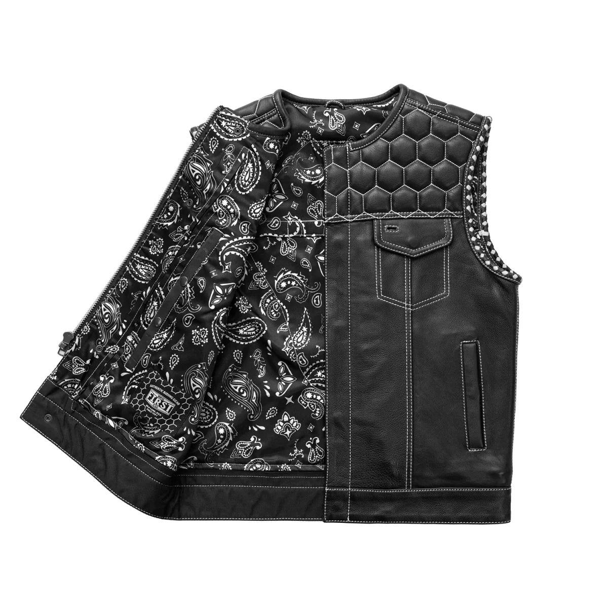 Hornet Men's Club Style Leather Vest Men's Leather Vest Vests