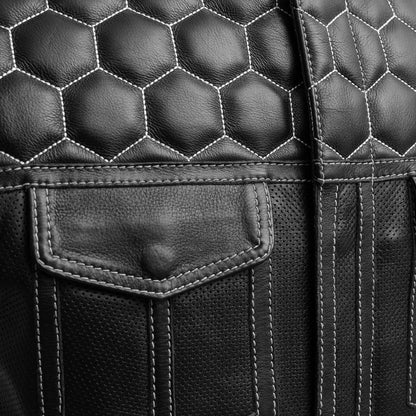 Hornet Perforated Men's Club Style Leather Vest Men's Perforated Leather Vest Vests