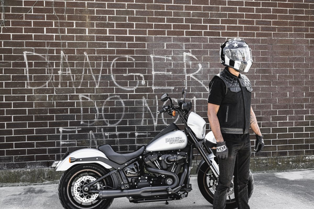 Hunt Club Motorcycle Leather Canvas Vest Black Men's Canvas Vests Vests