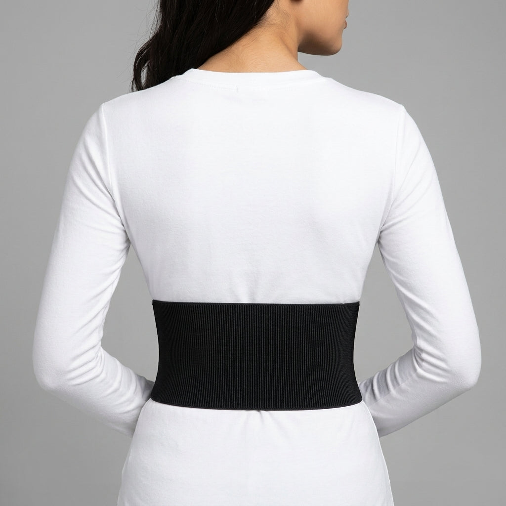 Zip Front Elastic Corset Belt — backview view
