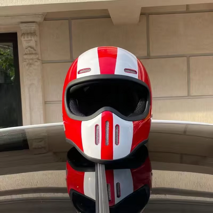 Retro Full Face Motorcycle Helmet – DOT Approved Vintage Design