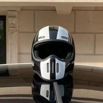 Retro Full Face Motorcycle Helmet – DOT Approved Vintage Design