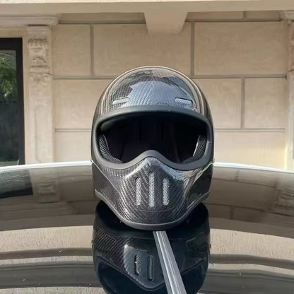 Retro Full Face Motorcycle Helmet – DOT Approved Vintage Design