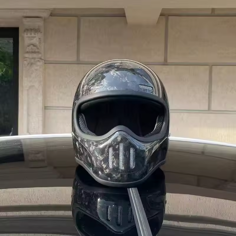 Retro Full Face Motorcycle Helmet – DOT Approved Vintage Design