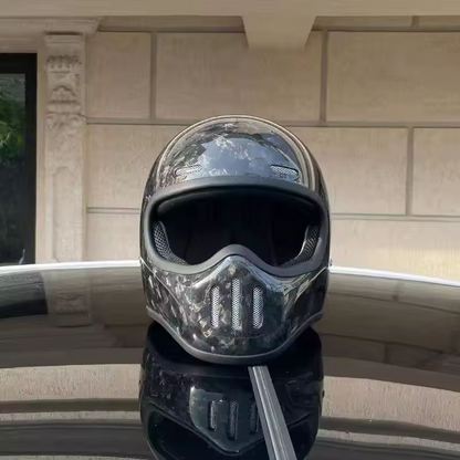 Retro Full Face Motorcycle Helmet – DOT Approved Vintage Design