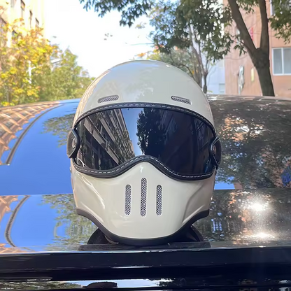 Retro Full Face Motorcycle Helmet – DOT Approved Vintage Design