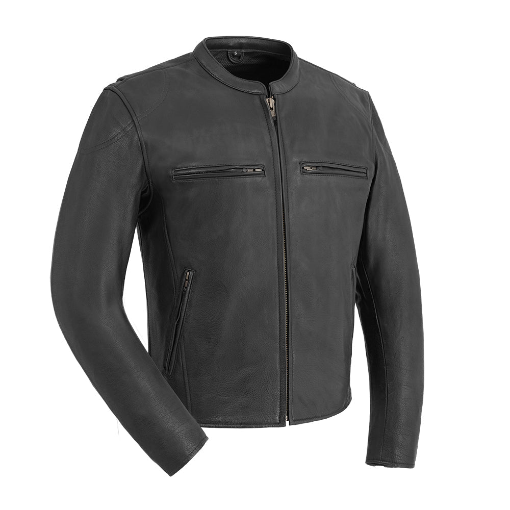 Indy Men's Motorcycle Leather Jacket Men's Leather Jacket Jackets Black S