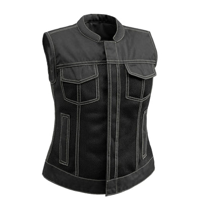 Jessica Moto Mesh Women's Motorcycle Vest Women's Moto Mesh Vest Vests Black Grey XS