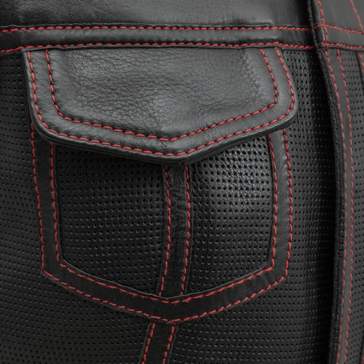 Jessica Perforated Women's Motorcycle Leather Vest Women's Perforated Leather Vest Vests