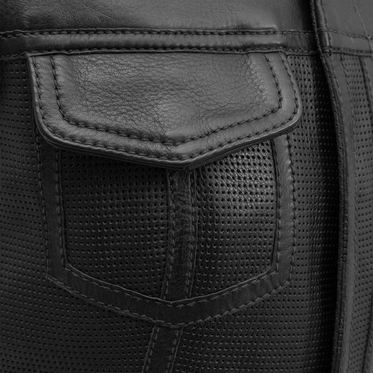 Jessica Perforated Women's Motorcycle Leather Vest Women's Perforated Leather Vest Vests