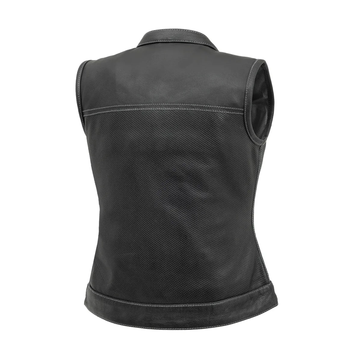 Jessica Perforated Women's Motorcycle Leather Vest Women's Perforated Leather Vest Vests