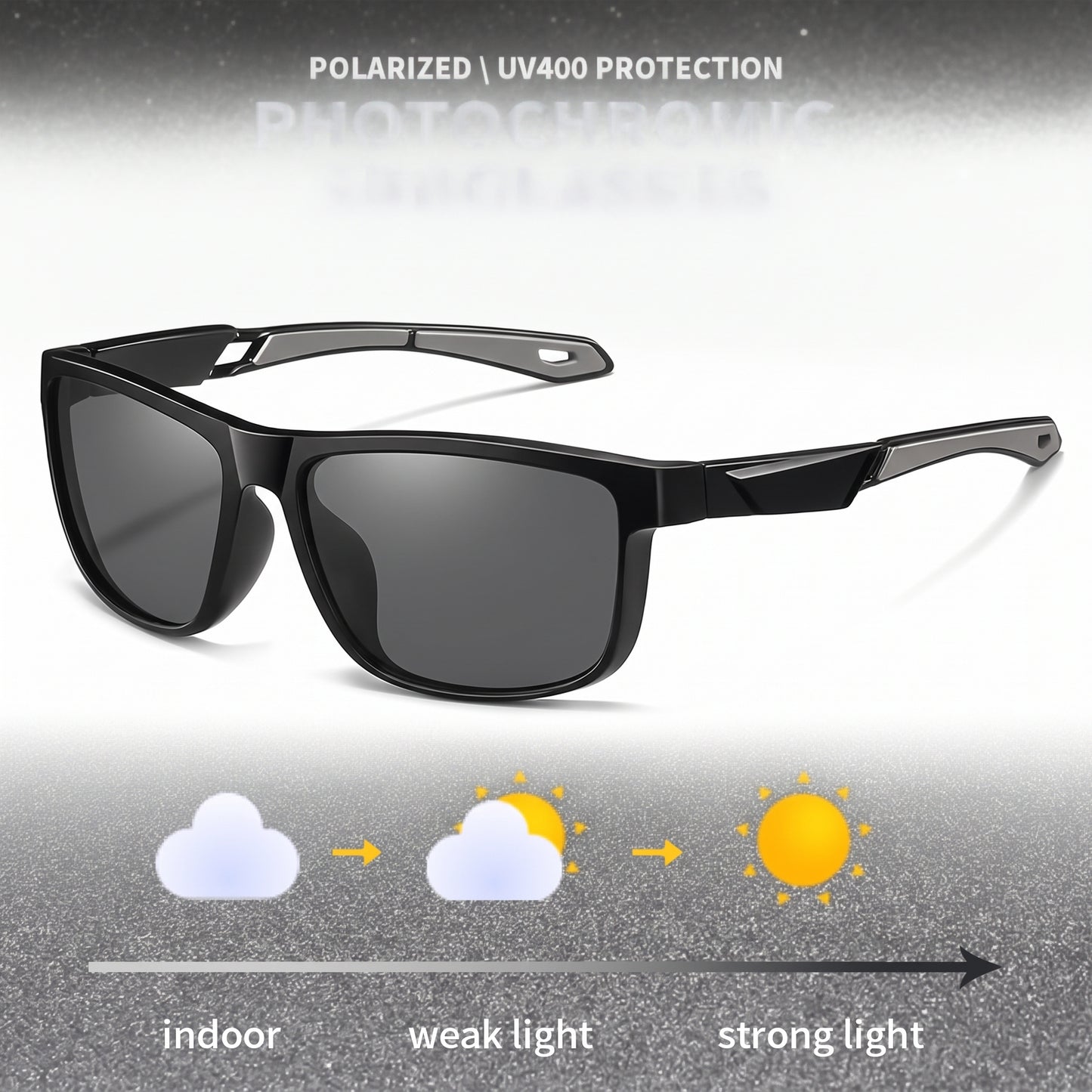Motorcycle Accessory - Photochromic Polarized Sports Vintage Sunglasse
