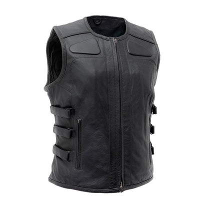 Katana - Women's Motorcycle Leather Vest Women's Leather Vest Vests Black XS