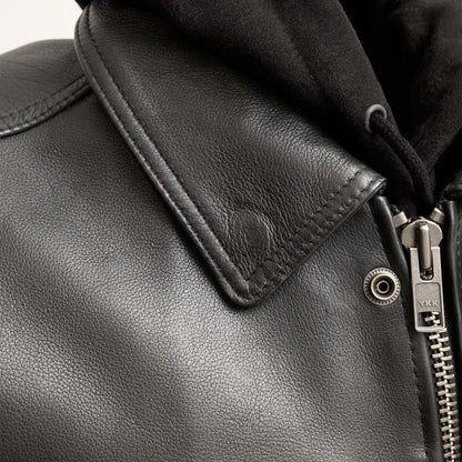 Kent Men's Motorcycle Leather Vest and Hoodie Men's Hoodie First Manufacturing Company