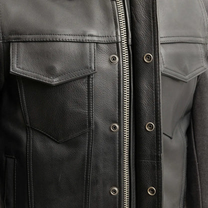 Kent Men's Motorcycle Leather Vest and Hoodie Men's Hoodie First Manufacturing Company