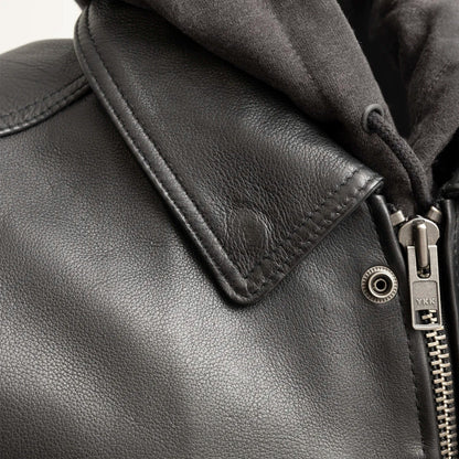 Kent Men's Motorcycle Leather Vest and Hoodie Men's Hoodie First Manufacturing Company