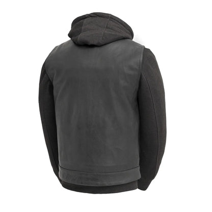 Kent Men's Motorcycle Leather Vest and Hoodie Men's Hoodie First Manufacturing Company